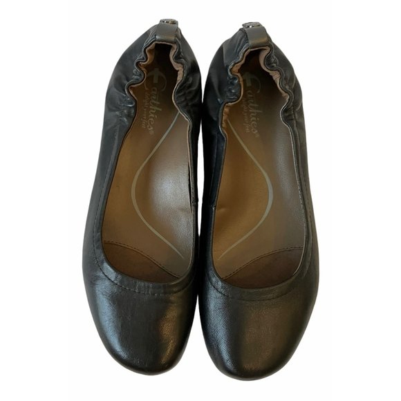 Earthies TOLO Black Leather Flat Ballet Slip On Comfort Shoes Women's Sz 7 - Picture 7 of 16